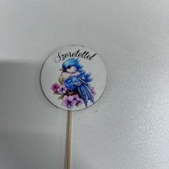 Betűző-Szeretettel-kék madár
