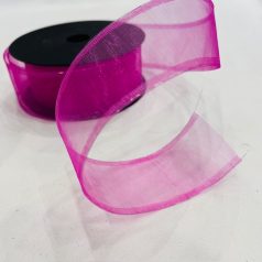 Ciklámen drótos organza- 40mm