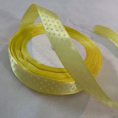 Citromsárga pöttyös szatén 1,5 cm